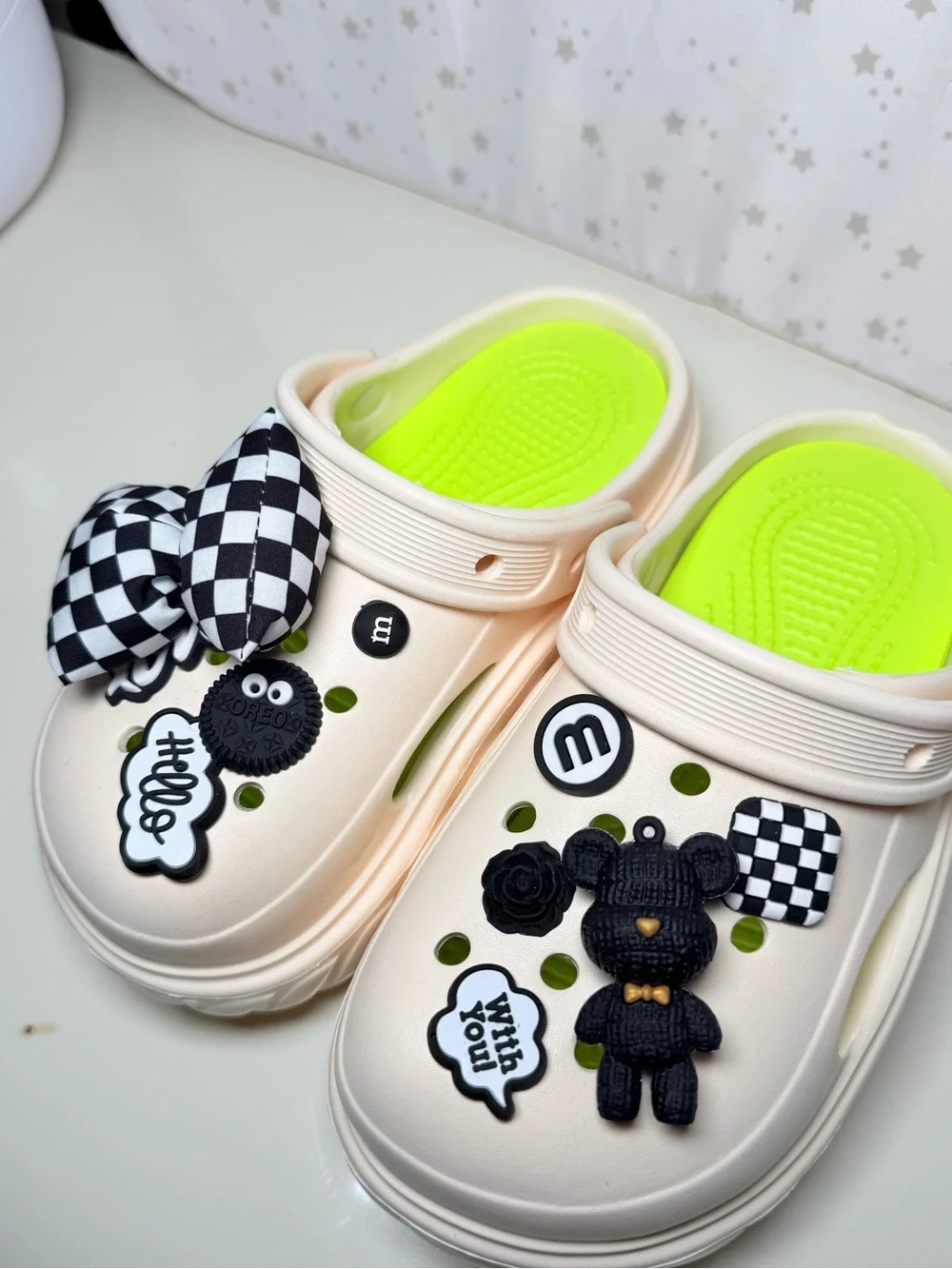CLOGS SHOES PLATFORM | CREAM | 6.5 |